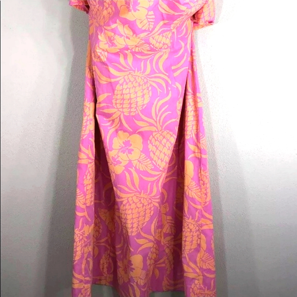Vintage Lilly Pulitzer Pink Pineapple Floral Strapless Dress